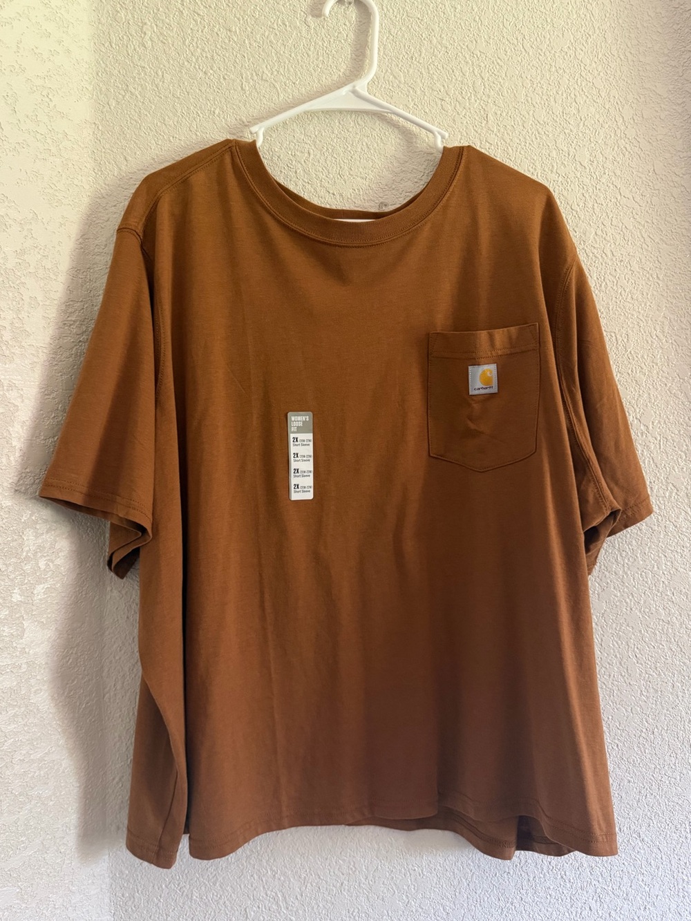 Carhartt Brown Loose Fit Tee with Logo Tag